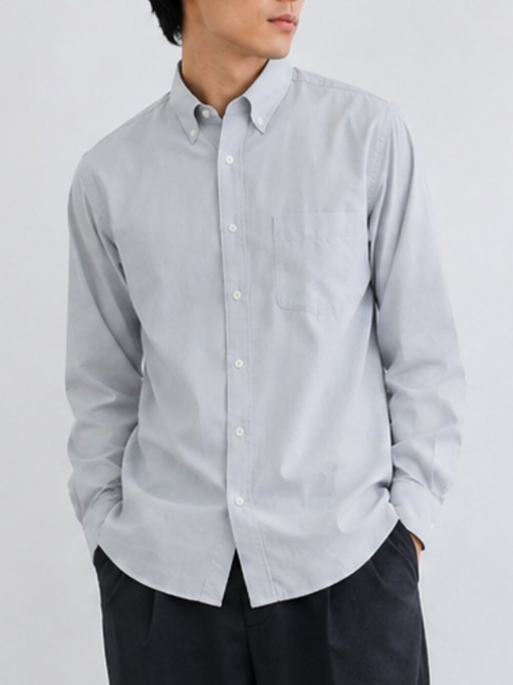 NWT UNIQLO Men's Extra Fine Cotton Gray Button Down Shirt | Size M